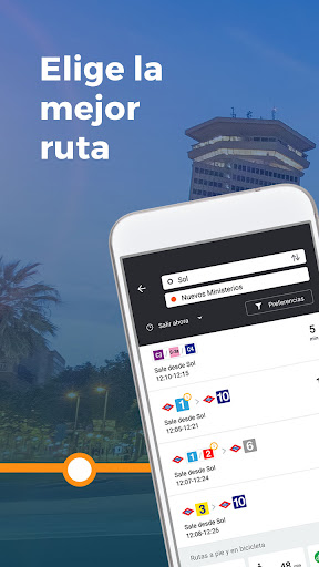 Captura de pantalla de Moovit: Horarios de bus y tren