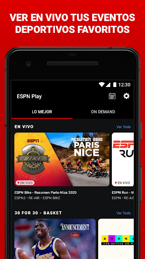 Captura de pantalla de ESPN