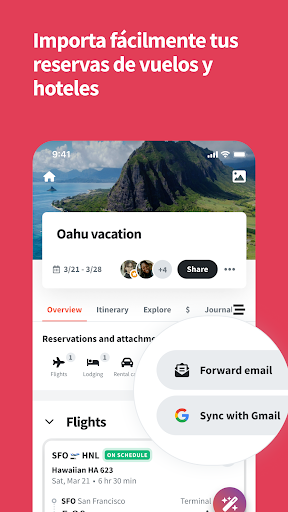 Captura de pantalla de Wanderlog: Plan Viaje y Guía