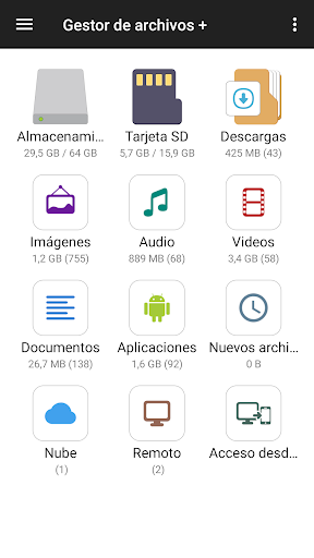 Captura de pantalla de Gestor de archivos