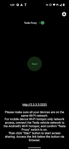 Captura de pantalla de TeslaMirror