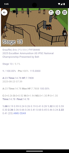 Captura de pantalla de PractiScore Competitor