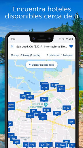 Captura de pantalla de Travelocity hotel y vuelo