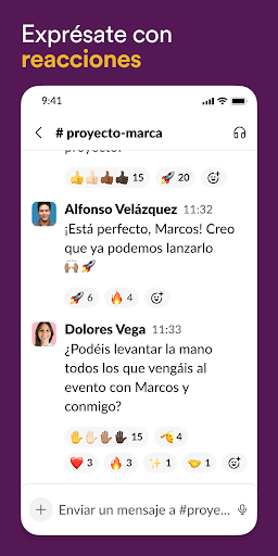 Captura de pantalla de Slack