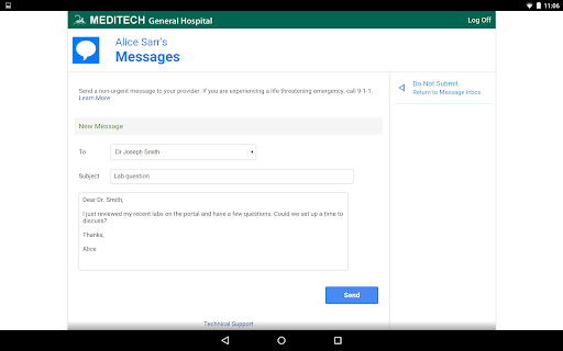 Captura de pantalla de MEDITECH MHealth