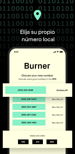 Captura de pantalla de Burner - Número de teléfono