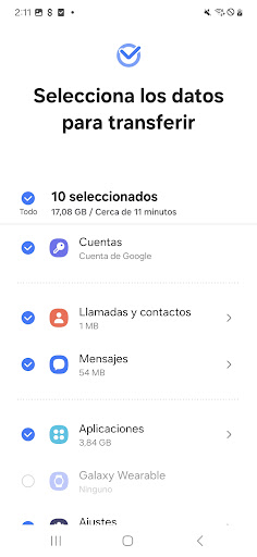 Captura de pantalla de Samsung Smart Switch Mobile