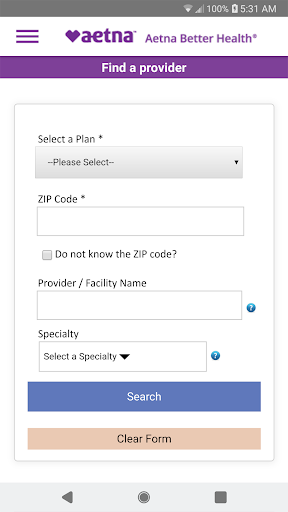 Captura de pantalla de Aetna Better Health - Medicaid