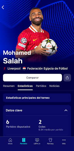 Captura de pantalla de UEFA Champions League Oficial