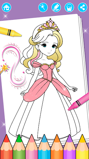 Prinzessin Färbung Glitter Screenshot