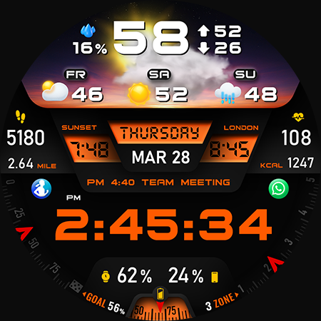 Captura de pantalla de PER27 Digital Watch Face