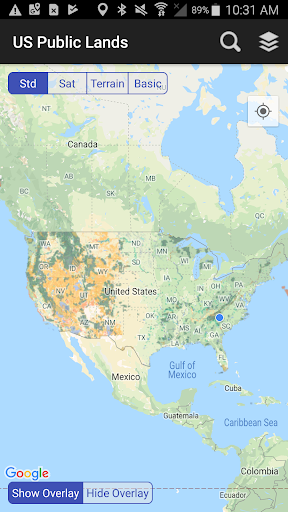 Captura de pantalla de US Public Lands