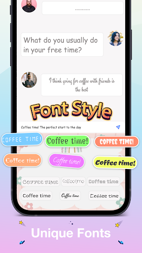Captura de pantalla de Emoji Keyboard: Fonts & Themes