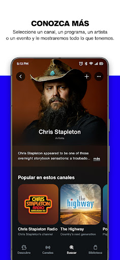 Captura de pantalla de SiriusXM: Música y más