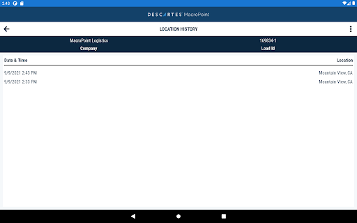 Captura de pantalla de MacroPoint for Truckers