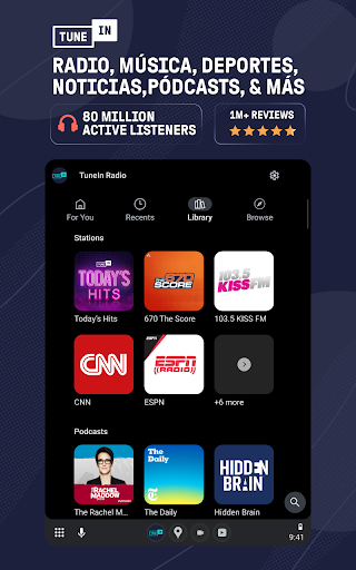 Captura de pantalla de TuneIn Radio: música, fm radio