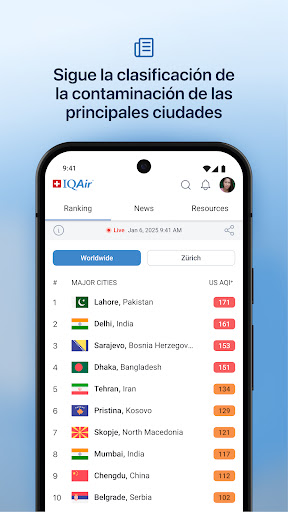 Captura de pantalla de IQAir AirVisual | Calidad Aire