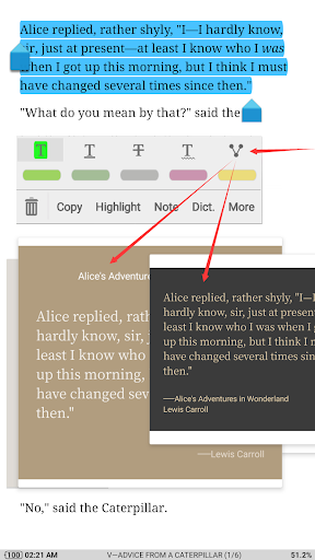 Captura de pantalla de Moon+ Reader