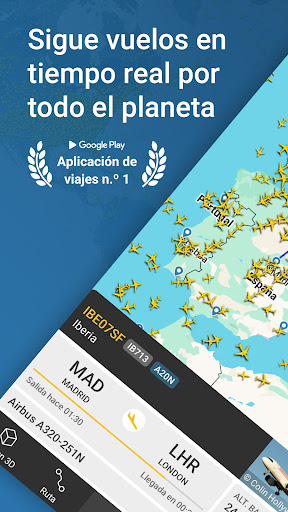 Captura de pantalla de Flightradar24 Flight Tracker