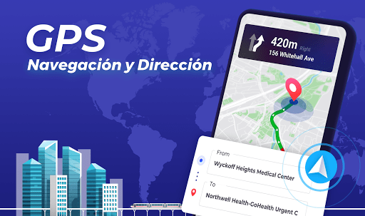 Captura de pantalla de GPS mapa navegación, ubicación