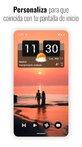 Captura de pantalla de Reloj giratorio Sense y clima