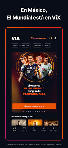 Captura de pantalla de ViX: TV, Deportes y Noticias