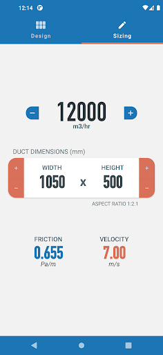 Ductulator - HVAC Duct Sizing screenshot