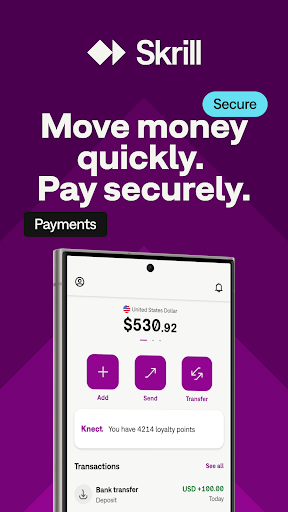 Captura de pantalla de Skrill - Fast, secure payments