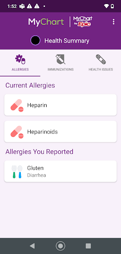 Captura de pantalla de Trinity Health MyChart