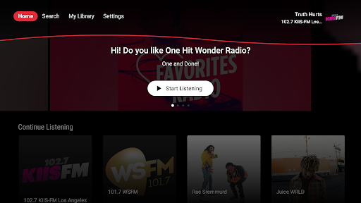 Captura de pantalla de iHeartRadio for Google TV