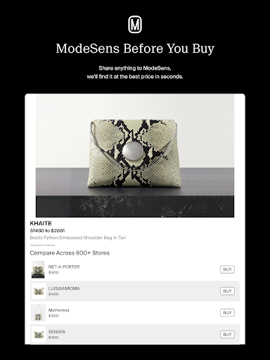 ModeSens: Purchase Assistant screenshot