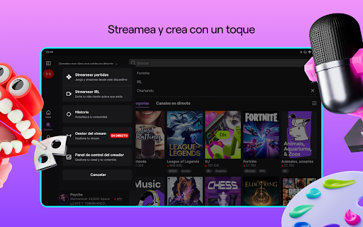 Captura de pantalla de Twitch: emisiones en directo