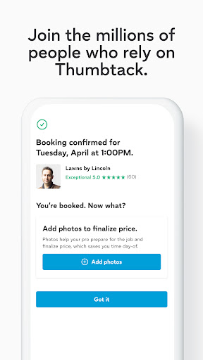 Captura de pantalla de Thumbtack: Hire Service Pros
