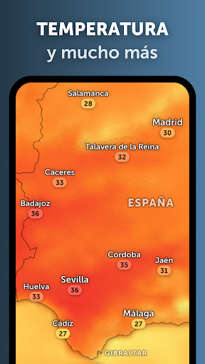 Captura de pantalla de Zoom Earth - Mapa del tiempo