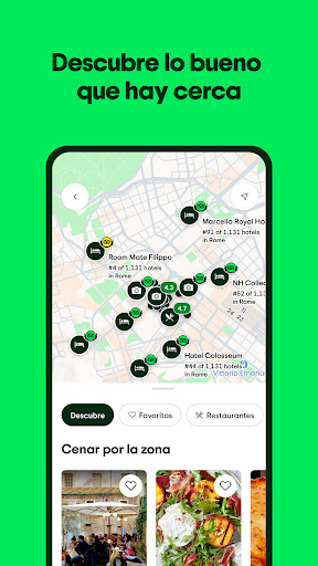 Captura de pantalla de Tripadvisor: planes y reservas