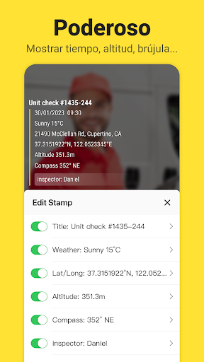 Captura de pantalla de Timemark: Fotos con fecha, gps