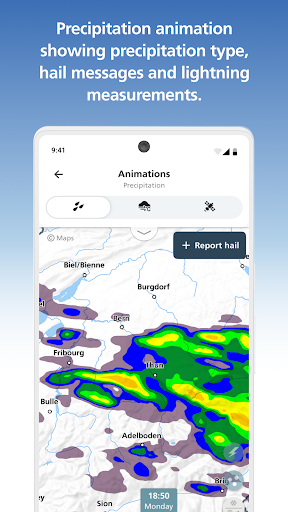 Captura de pantalla de MeteoSwiss