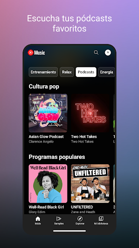 Captura de pantalla de YouTube Music