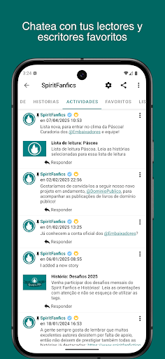 Captura de pantalla de Spirit Fanfics y Historias