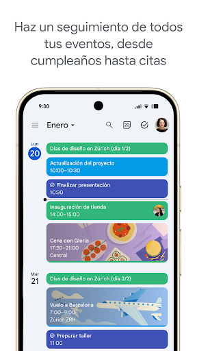 Captura de pantalla de Google Calendar