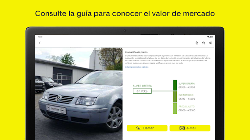 Captura de pantalla de AutoScout24: Mercado de coches