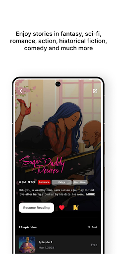Captura de pantalla de Zebra Comics: Webtoons & Manga