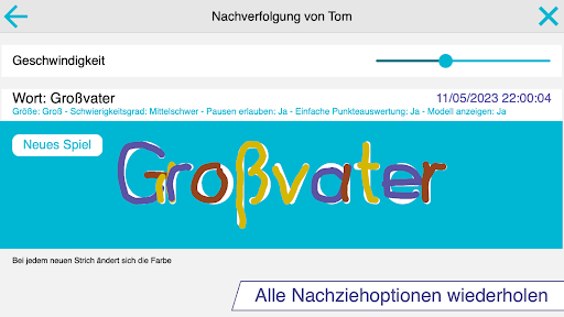 Ich schreibe in Druckschrift Screenshot