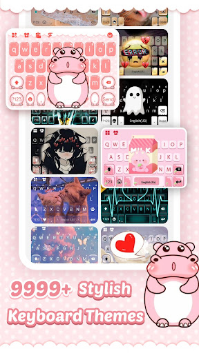 Captura de pantalla de Pink Cute Hippo Teclado