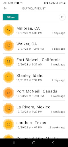 Captura de pantalla de MyShake Alertas de Terremotos