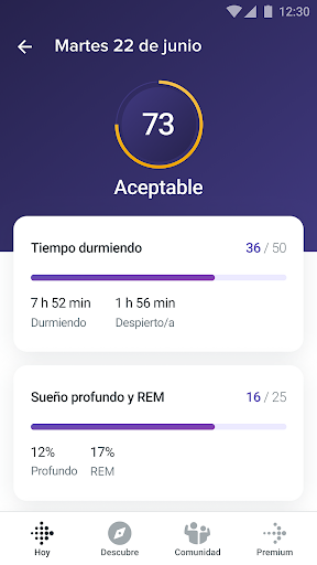 Captura de pantalla de Fitbit