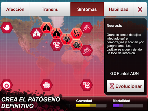 Captura de pantalla de Plague Inc.