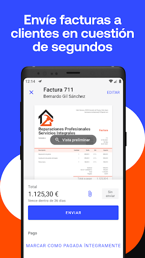 Captura de pantalla de Invoice2go: facturación fácil