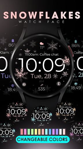 Snowflake rose gold watch face screenshot