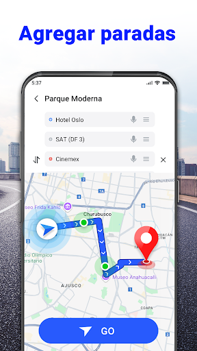 Captura de pantalla de GPS por voz: Planificador